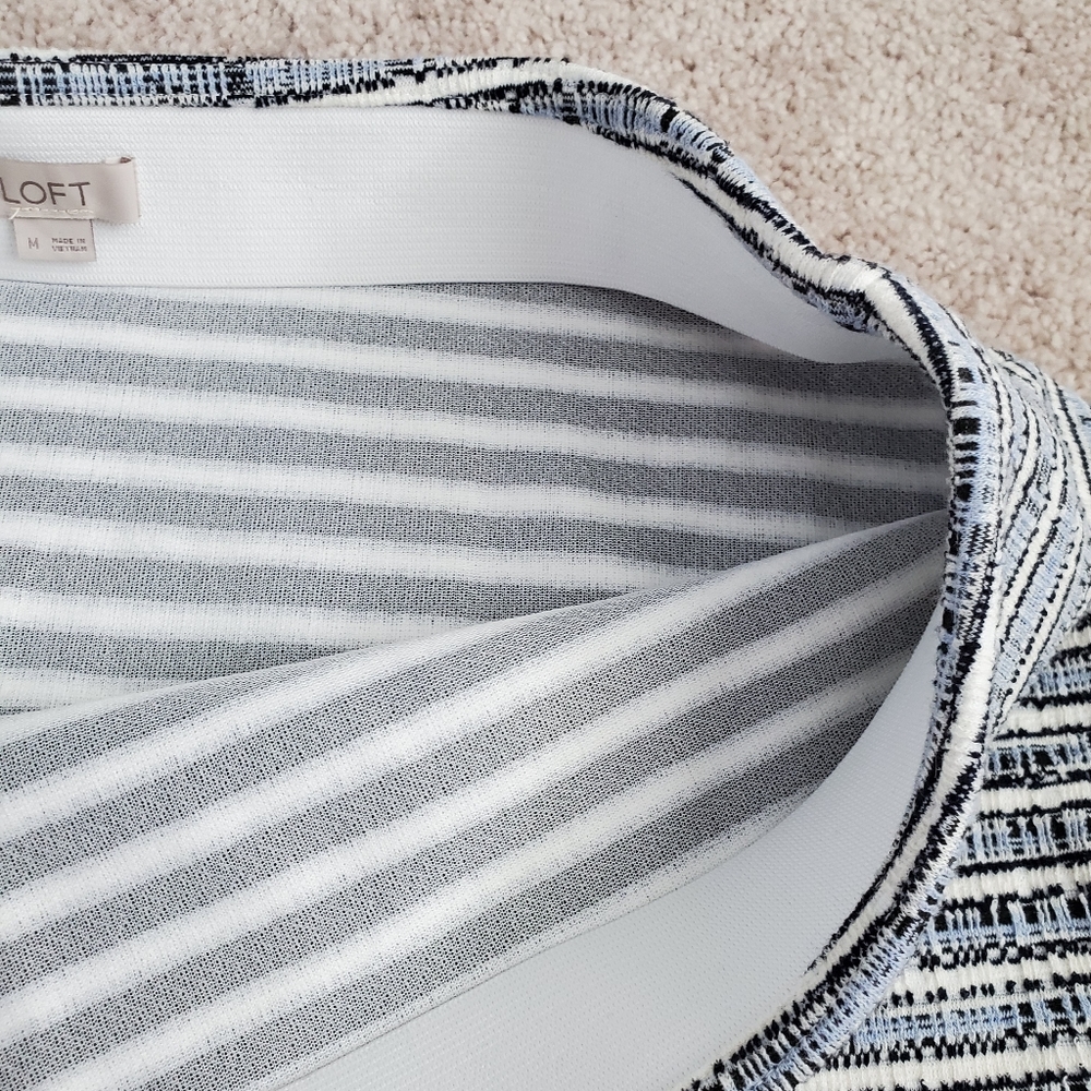 NWOT LOFT Striped Flounce Pull On Skirt - Picture 8 of 9